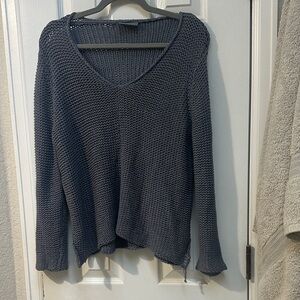 Wooden Ships Slate V-Neck Sweater